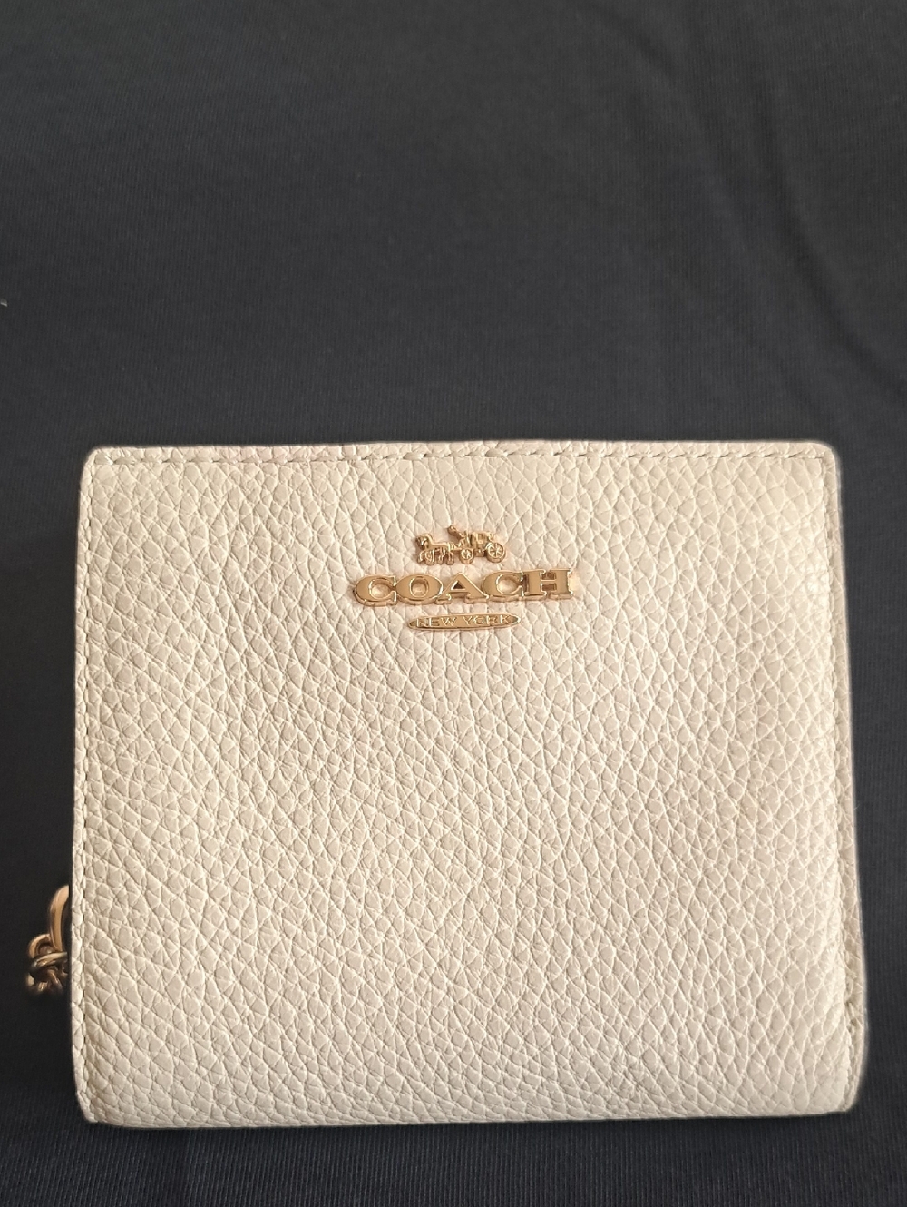 Coach Pebble Zip Wallet in Cream